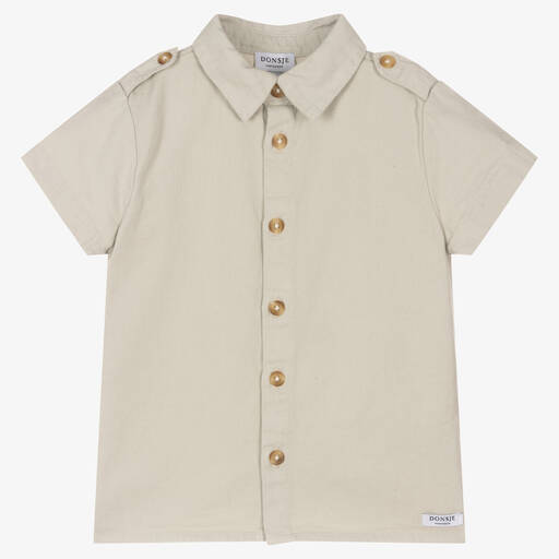 Donsje-قميص قطن عضوي لون رمادي للأولاد | Childrensalon Outlet