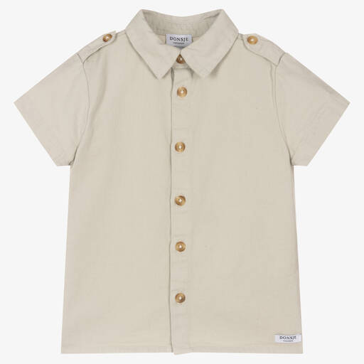 Donsje-Серая рубашка из органического хлопка | Childrensalon Outlet