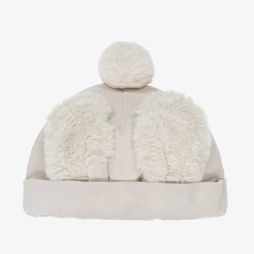 Donsje-Boys Ivory Bunny Ear Hat | Childrensalon Outlet