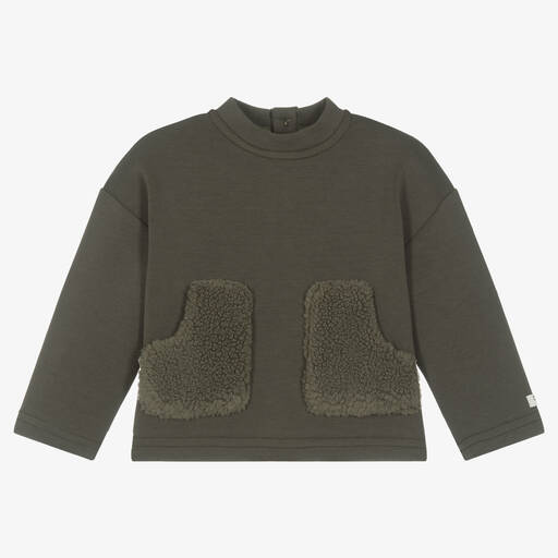 Donsje-Baumwoll- & Fleece-Sweatshirt Khaki | Childrensalon Outlet