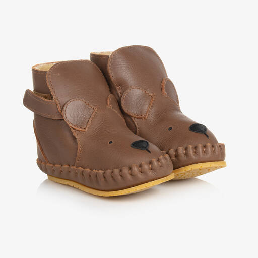 Donsje-Brown Bear Pre-Walker Baby Boots | Childrensalon Outlet