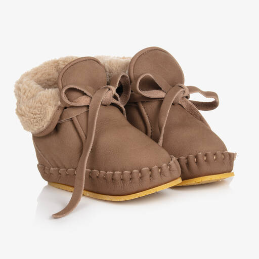 Donsje-Brown Leather Baby Boots | Childrensalon Outlet