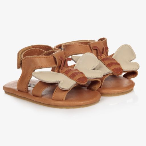 Donsje-Brown Leather Baby Sandals | Childrensalon Outlet