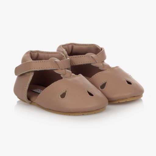 Donsje-Brown Leather Pre-Walkers | Childrensalon Outlet