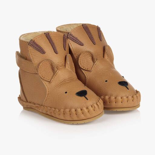 Donsje-Brown Leather Tiger Boots/ | Childrensalon Outlet