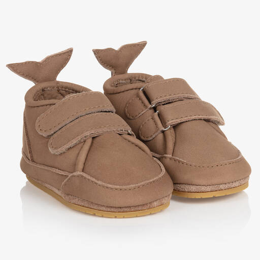 Donsje-Brown Suede Fish Fin Pre-Walkers | Childrensalon Outlet