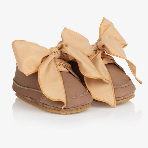 Donsje-حذاء جلد شامواه لون بني لمرحلة قبل المشي | Childrensalon Outlet