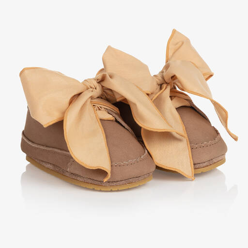 Donsje-Braune Wildleder-Krabbelschuhe | Childrensalon Outlet