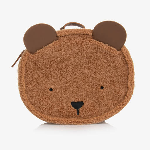 Donsje-Brown Teddy Fleece Backpack (27cm) | Childrensalon Outlet
