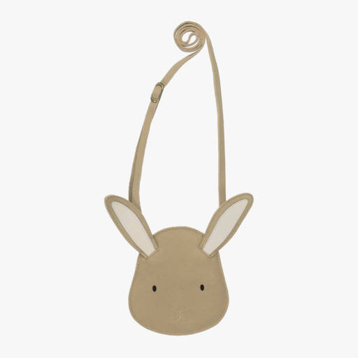 Donsje-Girls Beige Suede Bunny Purse (11cm) | Childrensalon Outlet
