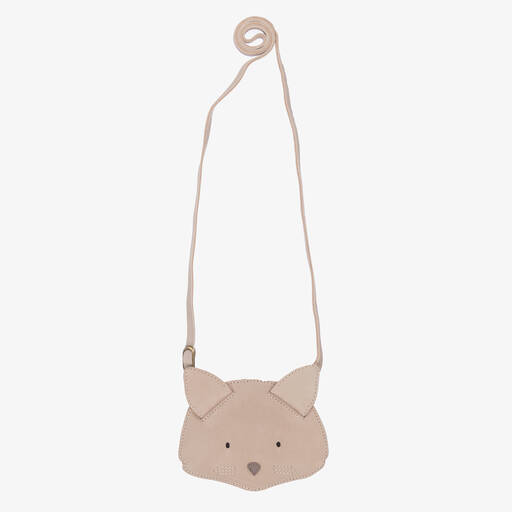 Donsje-Graue Katzen-Lederbrusttasche 12 cm | Childrensalon Outlet