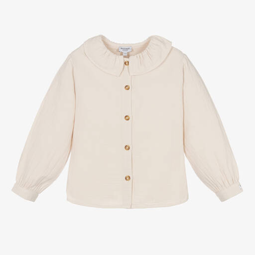 Donsje-Girls Ivory Cotton Cheesecloth Blouse | Childrensalon Outlet