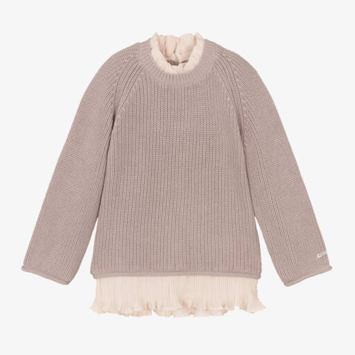 Donsje-Girls Lilac Knit Tunic Sweater | Childrensalon Outlet