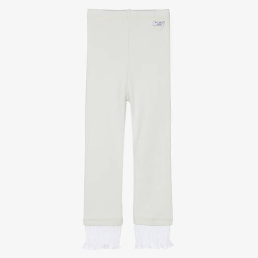Donsje-Girls Pale Grey Organic Cotton Leggings | Childrensalon Outlet