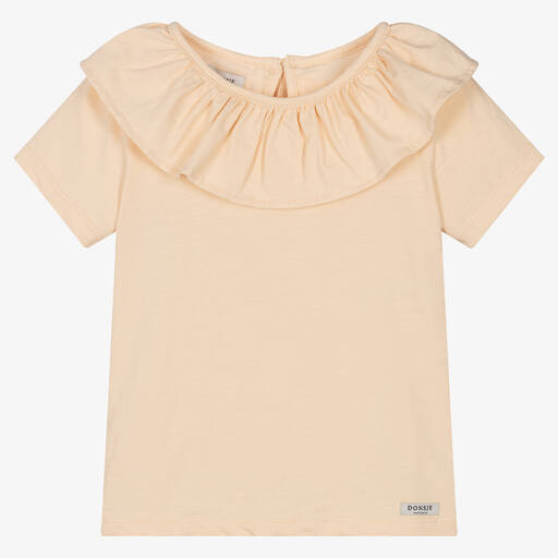 Donsje-T-shirt orange pastel en coton | Childrensalon Outlet