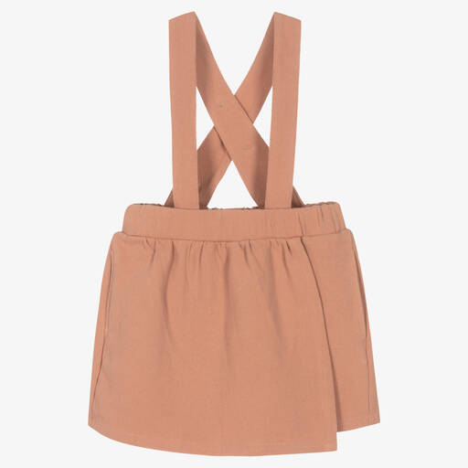 Donsje-Girls Pink Skort with Shoulder Straps  | Childrensalon Outlet