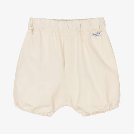 Donsje-Ivory Organic Cotton Baby Bloomer Shorts | Childrensalon Outlet