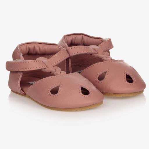 Donsje-حذاء جلد لون زهري للمولودات | Childrensalon Outlet