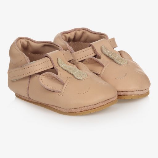 Donsje-Pink Leather Baby Shoes | Childrensalon Outlet