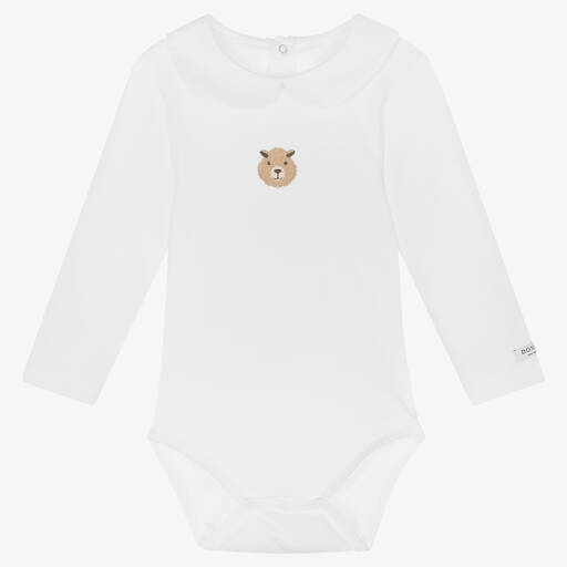 Donsje-White Organic Cotton Bodysuit | Childrensalon Outlet