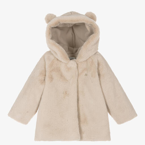 Dr. Kid-Veste beige à capuche en fausse fourrure bébé | Childrensalon Outlet