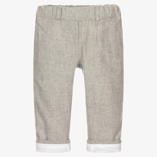 Dr. Kid-Baby Boys Grey Cotton Trousers | Childrensalon Outlet