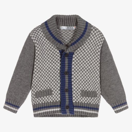 Dr. Kid-Baby Boys Grey Knitted Cardigan | Childrensalon Outlet