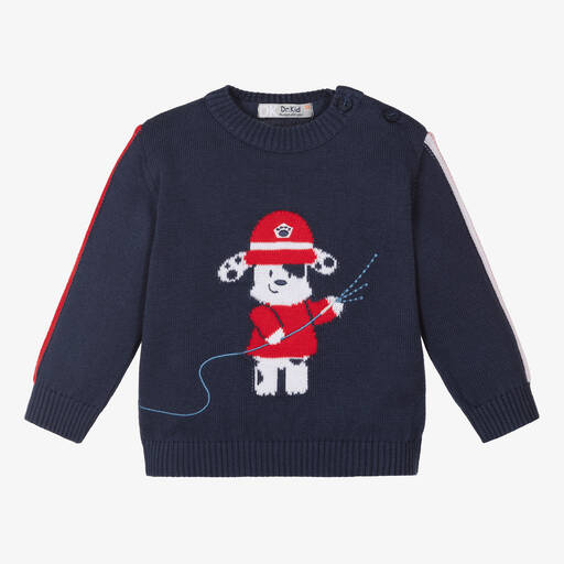 Dr. Kid-Baby Boys Navy Blue Knitted Sweater | Childrensalon Outlet