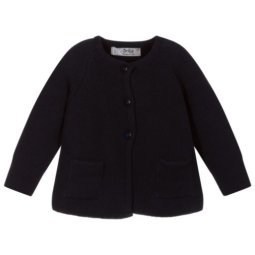 Dr. Kid-Baby Girls Blue Knit Cardigan | Childrensalon Outlet