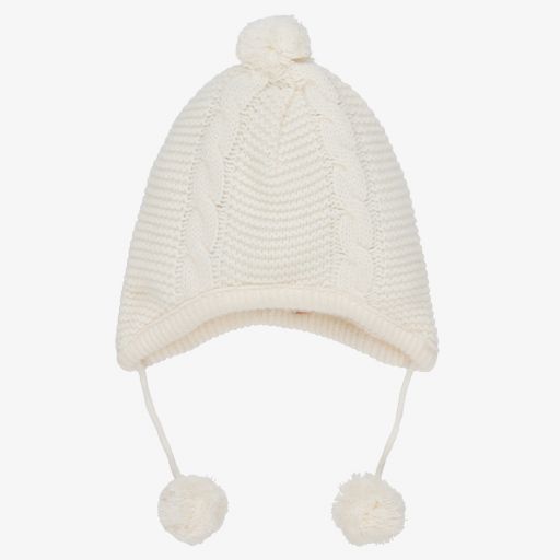 Dr. Kid-Baby Girls Ivory Knitted Hat | Childrensalon Outlet