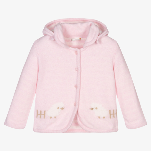 Dr. Kid-Baby Girls Pink Wool Cardigan | Childrensalon Outlet
