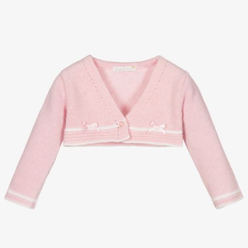 Dr. Kid-Baby Girls Pink Wool Cardigan | Childrensalon Outlet