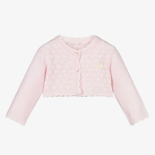 Dr. Kid-Baby Girls Pink Wool Cardigan | Childrensalon Outlet