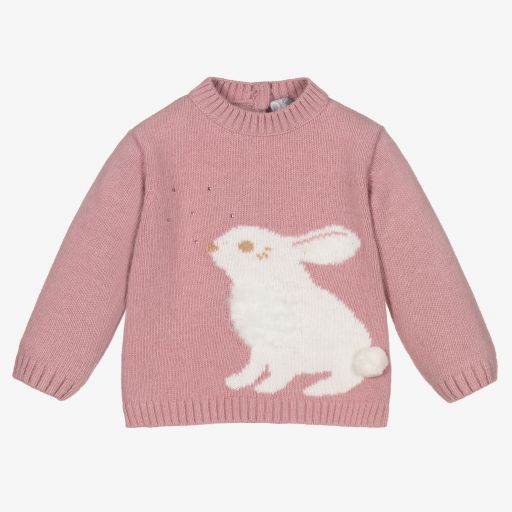 Dr. Kid-Baby Girls Pink Wool Sweater | Childrensalon Outlet