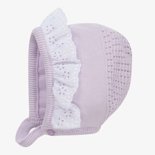 Dr. Kid-Baby Girls Purple Knit Bonnet  | Childrensalon Outlet