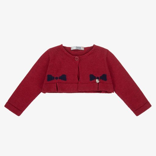 Dr. Kid-Baby Girls Red Cotton Cardigan | Childrensalon Outlet