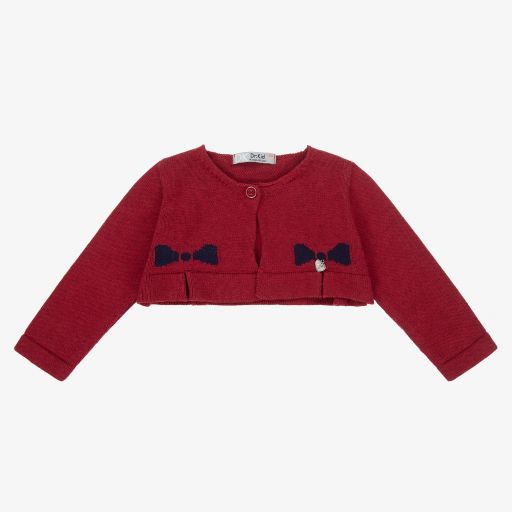 Dr. Kid-Baby Girls Red Cotton Cardigan | Childrensalon Outlet