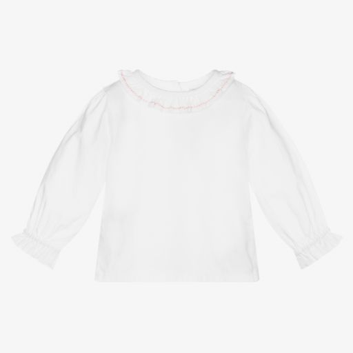 Dr. Kid-Baby Girls White Cotton Blouse | Childrensalon Outlet