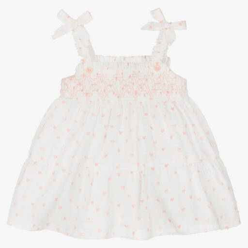 Dr. Kid-Белое платье с розовыми сердечками | Childrensalon Outlet