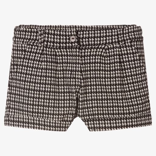 Dr. Kid-Black & White Houndtooth Shorts | Childrensalon Outlet