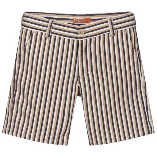Dr. Kid-Blue & Beige Striped Shorts | Childrensalon Outlet