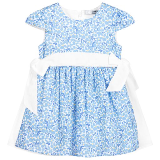 Dr. Kid-Blue Floral Cotton Dress | Childrensalon Outlet