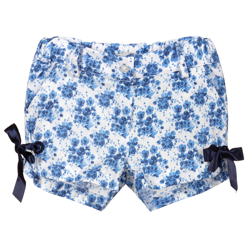 Dr. Kid-Blue Floral Cotton Shorts | Childrensalon Outlet