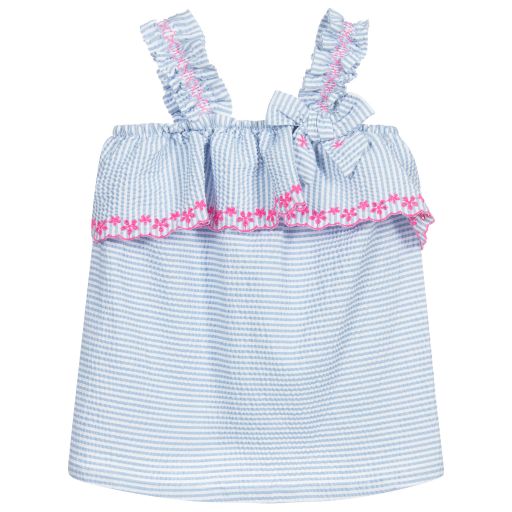 Dr. Kid-Blue Striped Cotton Blouse | Childrensalon Outlet