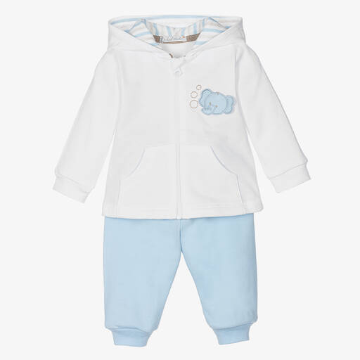 Dr. Kid-Baumwoll-Trainingsanzug blau & weiß | Childrensalon Outlet
