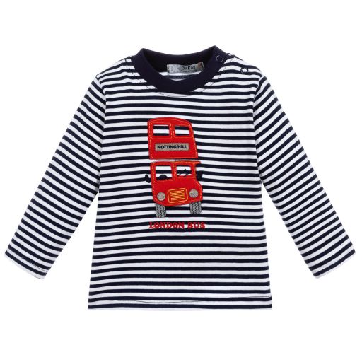 Dr. Kid-Blue & White Striped Top | Childrensalon Outlet