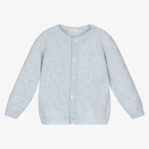Dr. Kid-Blue Wool Knit Baby Cardigan | Childrensalon Outlet