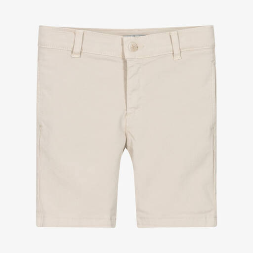 Dr. Kid-Boys Beige Cotton Chino Shorts | Childrensalon Outlet