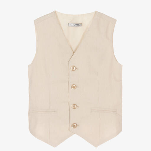 Dr. Kid-Boys Beige Pinstripe Waistcoat | Childrensalon Outlet