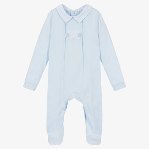 Dr. Kid-Boys Blue Cotton Babygrow | Childrensalon Outlet